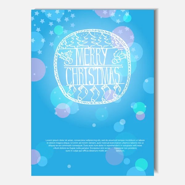 Merry Christmas label invitation card — Stock Vector