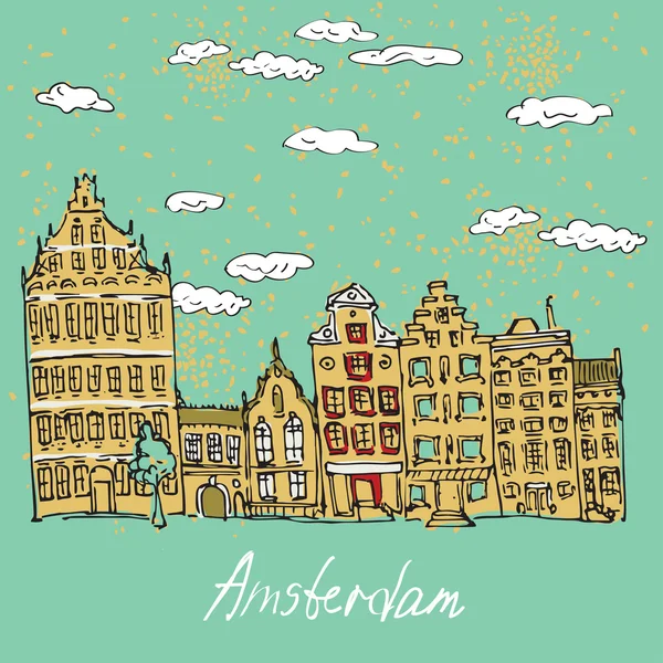 Amsterdam illüstrasyon vektör — Stok Vektör