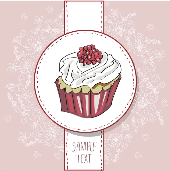 Tarjeta vectorial con cupcake colorido — Vector de stock