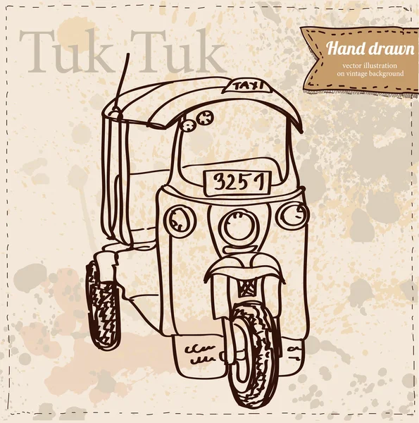 Vector representation of Tuk-Tuk in Thailand — Stock Vector