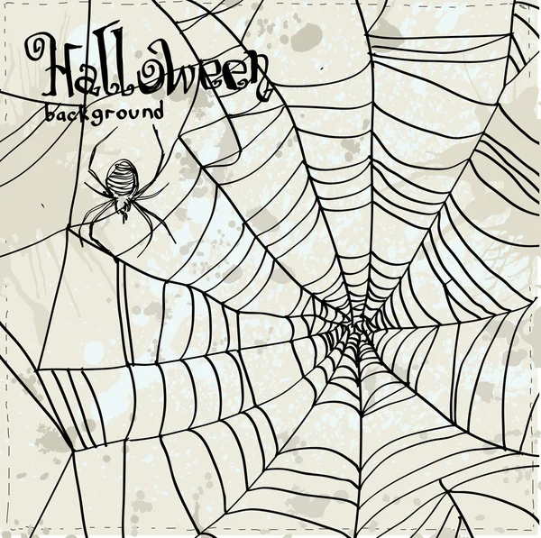 Fondo de Halloween con web — Vector de stock