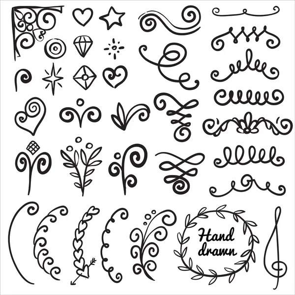 Kalligrafische Illustration von Vintage-Designelementen für Text — Stockvektor