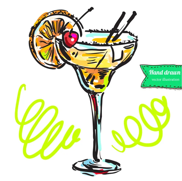 Cocktail Dessiné à la main — Image vectorielle