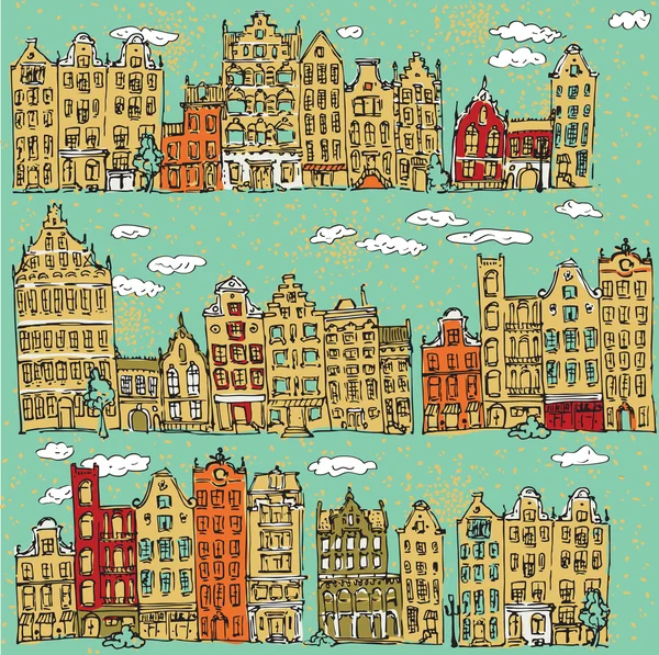 Seamless pattern of amsterdam in vector — Stock Vector