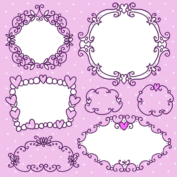 Doodle frames in French style — Stock Vector