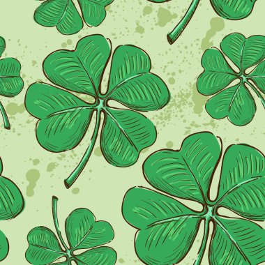 seamless modeli dört yapraklı yonca, şans veya St patrick's day