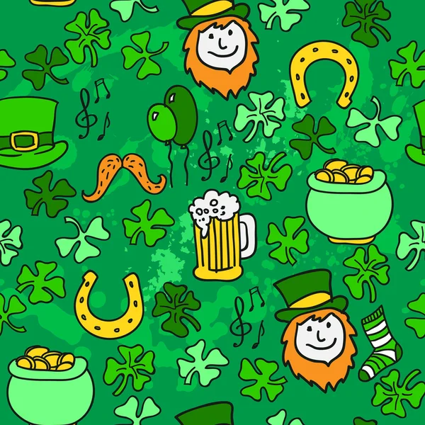 Naadloze st.patrick dag achtergrond. vectorillustratie — Stockvector