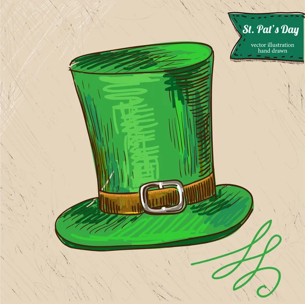 Día de San Patricio ilustración de sombrero — Vector de stock