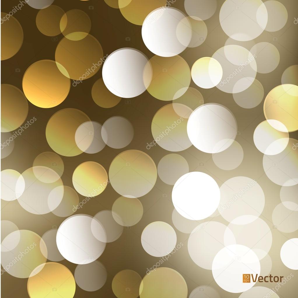Light gold Vector bokeh background made from white lights