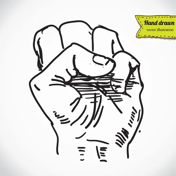 Doodle style protest fist vector illustration Stock Vector
