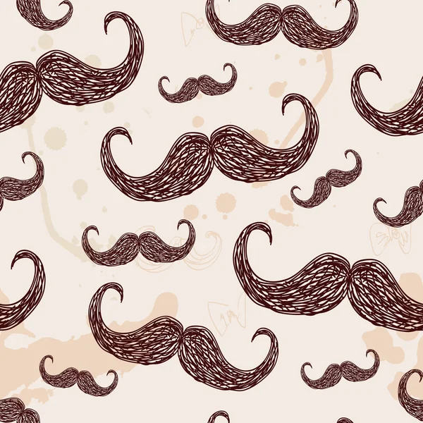 Art Deco Mustache seamless pattern, retro style, vector illustration — Stock Vector