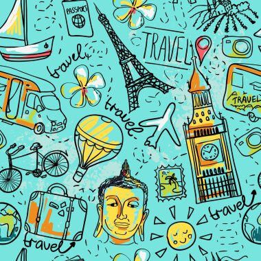 벡터 원활한 패턴 aboun 여름 여행