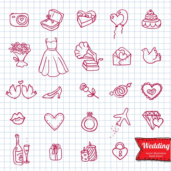 Handzeichnung Doodle Icon Set, — Stockvektor