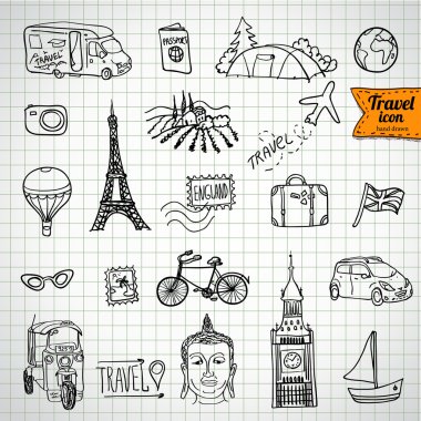 Doodle Icon collection kroki, piknik,