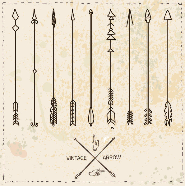 Vector set of colorful ethnic arrows