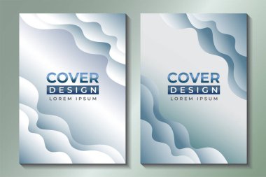 Güzel Katmanlı Düz Bulut. Düzenlenebilir Metin Biçimli Soyut Kağıt Kesimi Kapağı Tasarım Şablonu. Beyaz ve Gri Renk Gradyanı