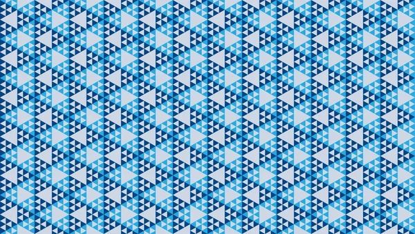 Abstract Polygonal Triangles Ornament Blue Triangular Shapes Geometric Seamless Pattern — Vetor de Stock