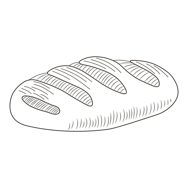 Chléb Ručně Kresleném Stylu Izolované Bílém Pozadí Pro Plakát Etiketu — Stockový vektor