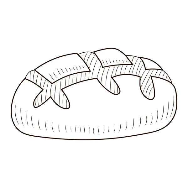 ขนมป งกลมในสไตล วาดด วยม อแยกจากพ นหล ขาวส าหร บโปสเตอร ฉลากหร — ภาพเวกเตอร์สต็อก