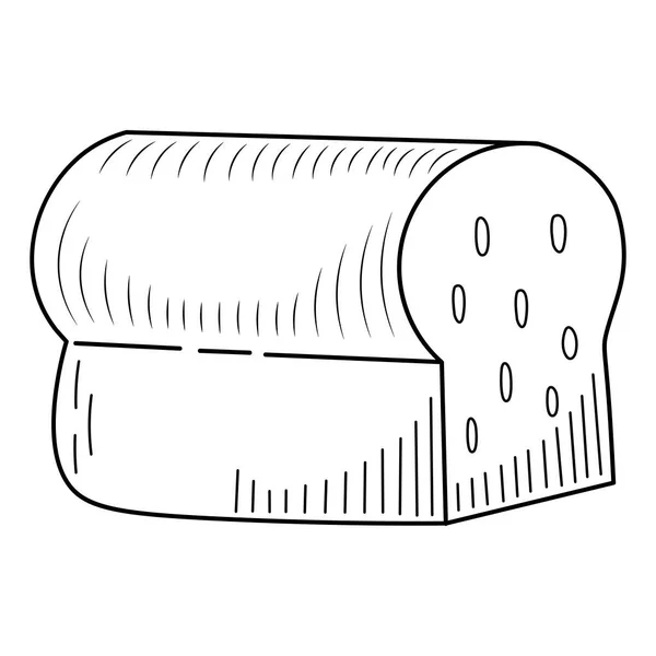 Toast Bread Hand Drawn Style Isolated White Background Poster Label — Stok Vektör