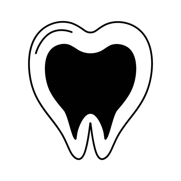 Εικονίδιο Δοντιού Για Οδοντίατρο Ειδικότητα Στο Περίγραμμα Στυλ Απομονώνονται Λευκό — Διανυσματικό Αρχείο