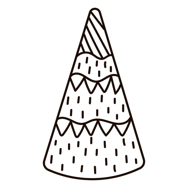 白地に孤立した手描きのクリスマスツリーと装飾 包装紙やテキスタイルプリントのためのデザイン要素 スケッチスタイルの休日の木 — ストックベクタ