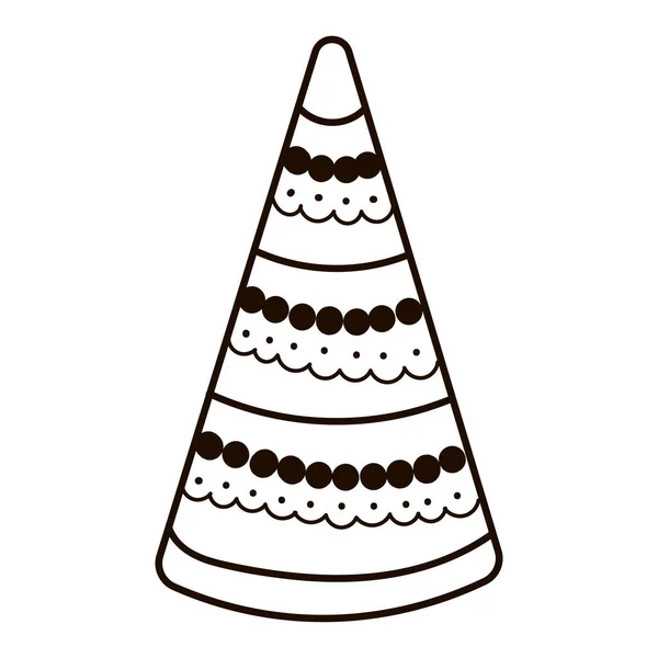 Albero Natale Decorazioni Stile Disegnato Mano Isolato Sfondo Bianco Elemento — Vettoriale Stock