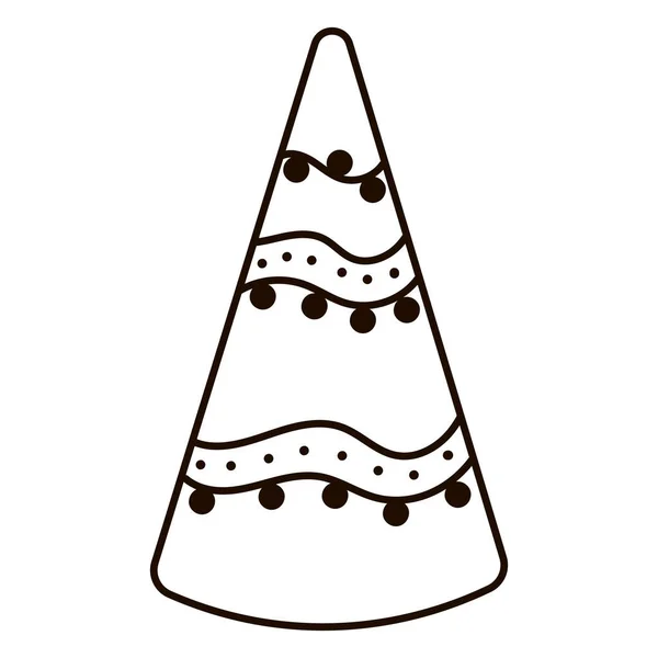 圣诞树 线条艺术风格 白色背景隔离 包装纸或纺织品印花设计元素 素描风格 假日树 — 图库矢量图片