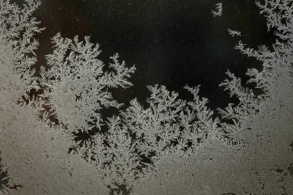 Mrazivé Zimní Pozadí Krystaly Ledu Skle — Stock fotografie