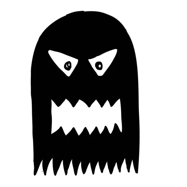 Scary Halloween Ghost Doodle Sketch — Stock Vector