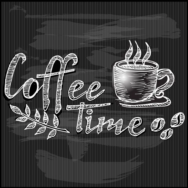 Время Кофе Чашка Кофе Доске — стоковый вектор