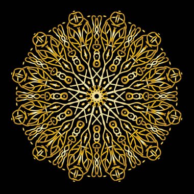 Siyah ve altın rengi mandala arkaplanı