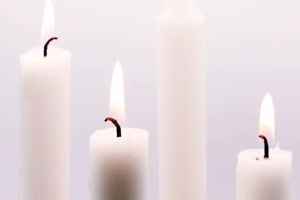 Three Candles Lit Third Advent Sunday — Stockfoto