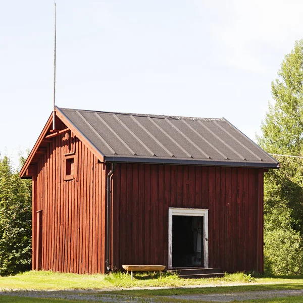 Skelleftea Norrland Sweden July 2020 Old Red Wooden House Nordan — Zdjęcie stockowe