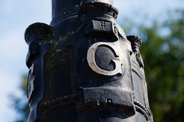 Gavle Norrland Sweden July 2021 Black Street Lamp Masonic Symbolism — Stock Photo, Image