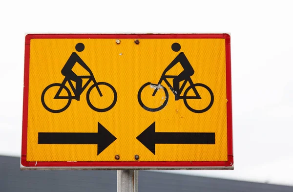 Vreemd Nogal Grappig Bord Een Fietspad Finland — Stockfoto