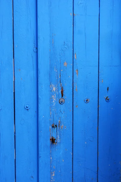 Porta de madeira vintage azul — Fotografia de Stock