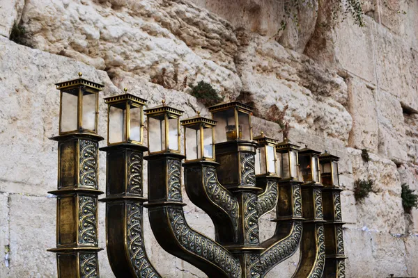 Hanukiah in the Western Wall — Stock Photo, Image