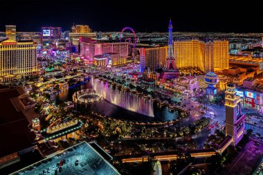 Las Vegas Nevada 2021, Las Vegas Şeridi 'nin panoramik manzarası.