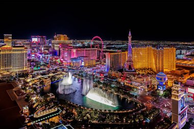 Las Vegas Nevada 2021, Las Vegas Şeridi 'nin panoramik manzarası.