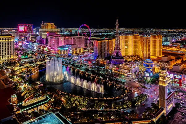 Las Vegas Nevada 2021 Panorámás Kilátás Nyílik Las Vegas Strip — Stock Fotó