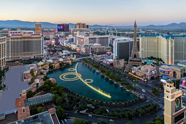 Las Vegas Nevada 2020 Panoramautsikt Över Las Vegas Strip Royaltyfria Stockfoton