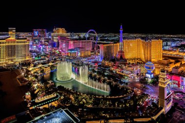Las Vegas Nevada 2021, Las Vegas Şeridi 'nin panoramik manzarası.