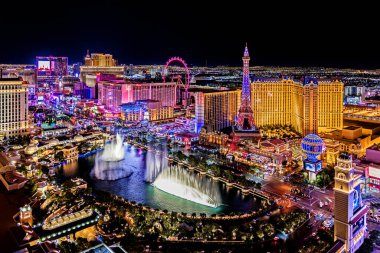 Las Vegas Nevada 2021, Las Vegas Şeridi 'nin panoramik manzarası.