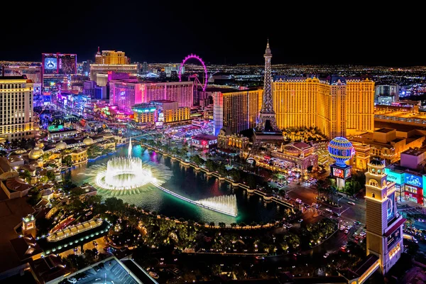 Las Vegas Nevada 2021 Panoramautsikt Över Las Vegas Strip Royaltyfria Stockfoton