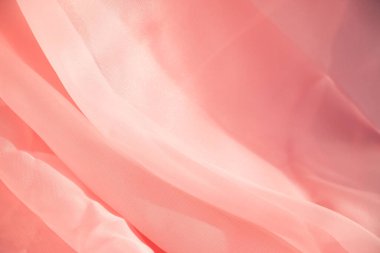 Pembe şeffaf kumaş yakın plan. Doku. Soyut tasarım