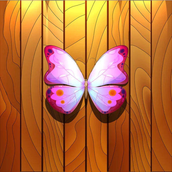 Hermosa mariposa rosa — Vector de stock