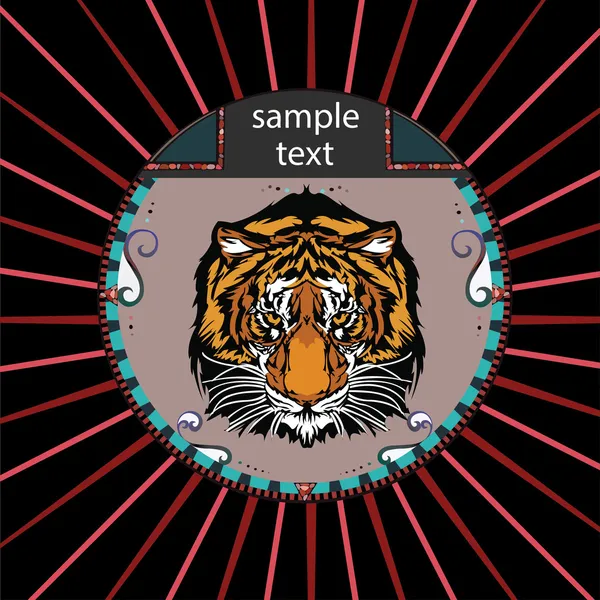 Portrait d'un tigre en cercle — Image vectorielle