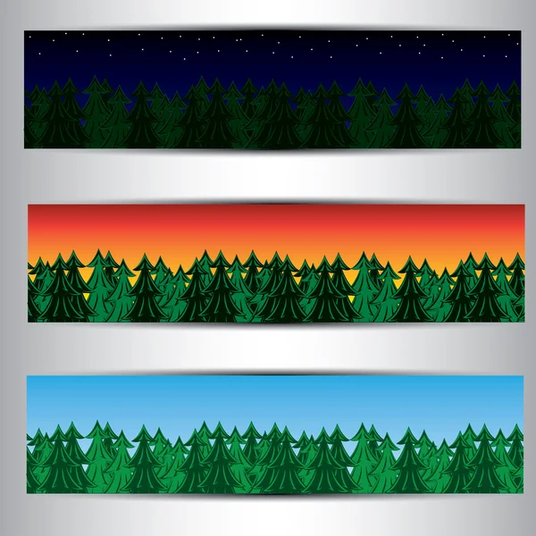 Набор лесных знамен — стоковый вектор