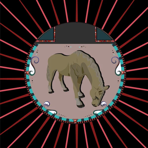 Cheval en cercle — Image vectorielle
